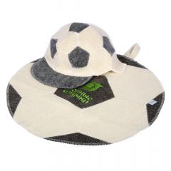 Набор банный 2 предмета Футбольный мяч (шапка и коврик) Банные штучки